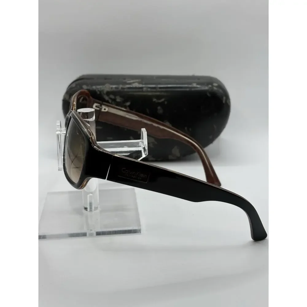 Calvin Klein Collection 9895 796 Sunglasses Brown Gradient Women Italy w Case